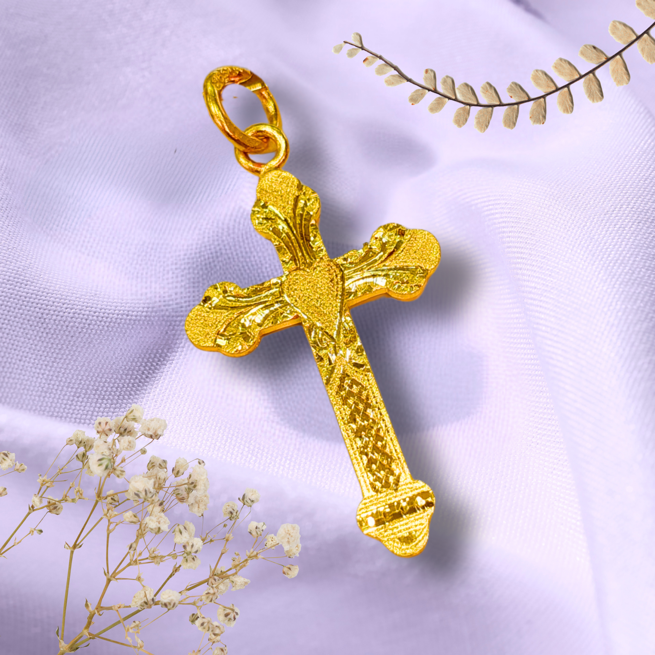 จี้ทองรูปพรรณ96.5% กางเขน