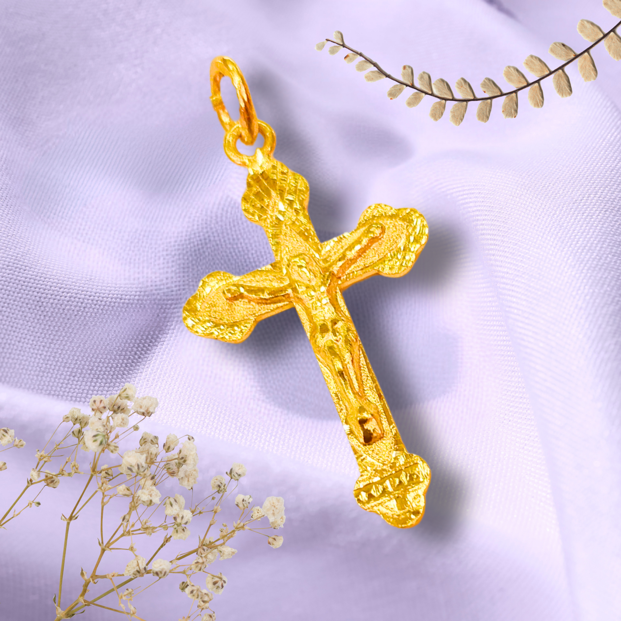 จี้ทองรูปพรรณ96.5% กางเขนพระเยซู