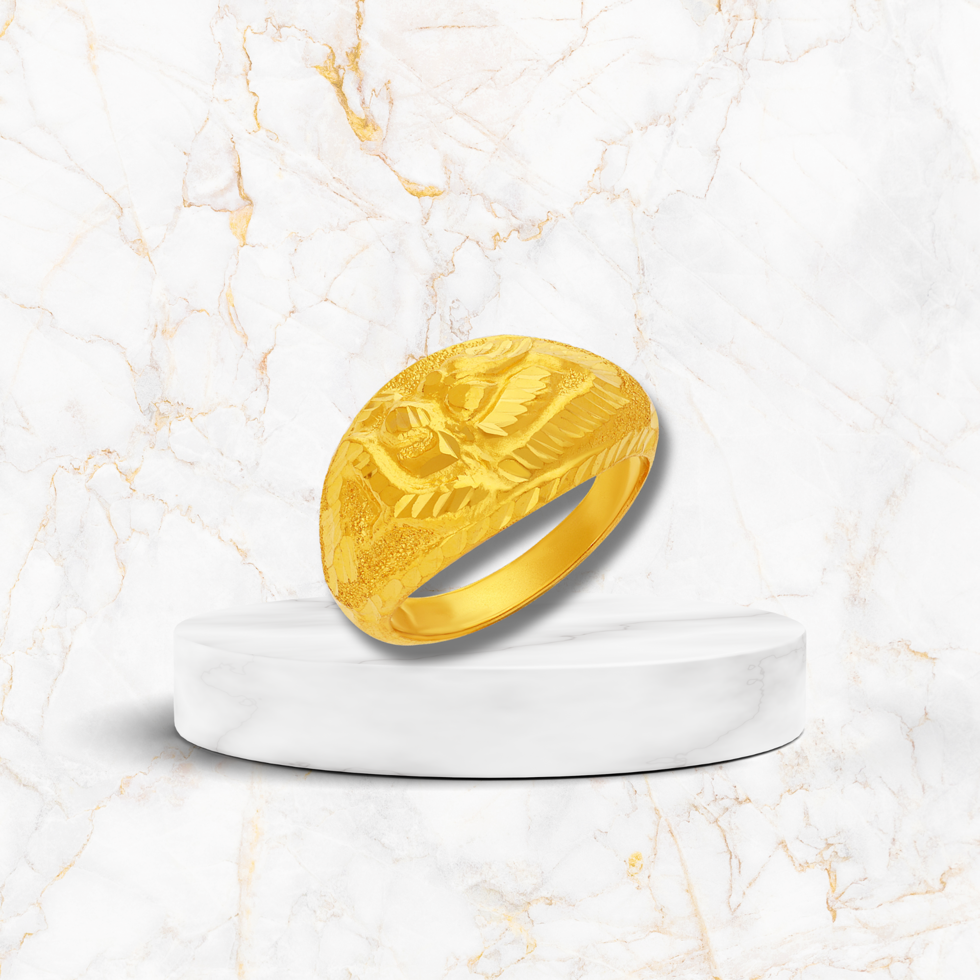 แหวนทองรูปพรรณ96.5% หัวโปร่งมังกร ทองแท้หลายไซส์ หลายน้ำหนัก