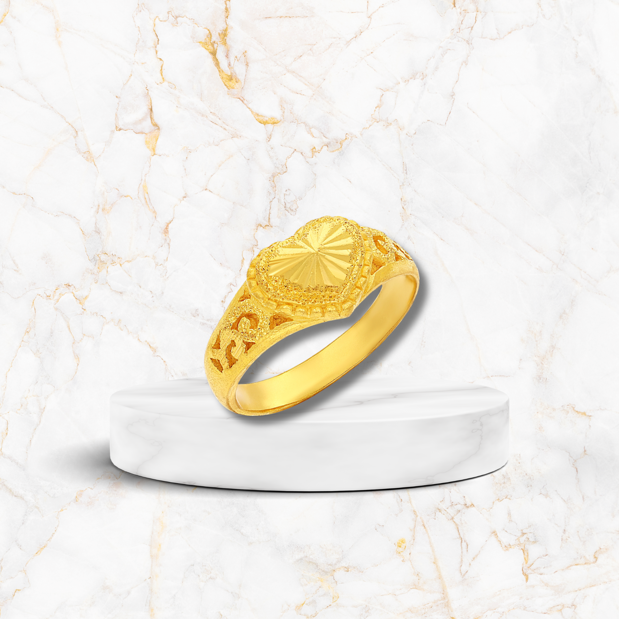 แหวนทองรูปพรรณ96.5% หัวใจฉลุตัน ทองแท้หลายไซส์ หลายน้ำหนัก